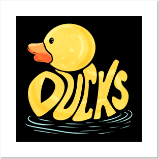 A cute rubber duck with the letters forming it Posters and Art